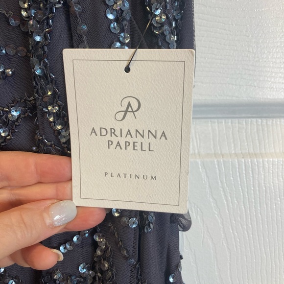 Size 12 halter dress. Gunmetal beaded/sequin/mesh - Picture 5 of 5